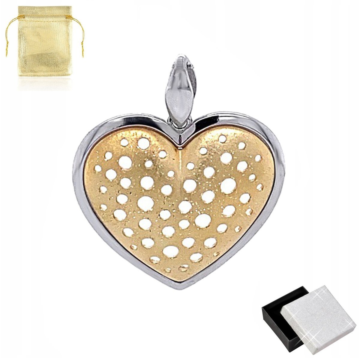 Srebrny Wisiorek Serce Rodowane Pozłacane Pr. 925