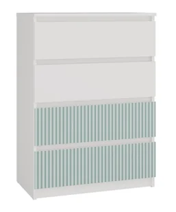 Komoda z 4 szufladami, Malwa, 70x40x97 cm, biały, miętowy - Komody dla dzieci - miniaturka - grafika 1