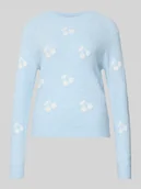 Swetry damskie - Sweter z dzianiny o kroju regular fit ze wstawkami model ‘DOFFY INTARSIA’ - miniaturka - grafika 1