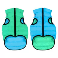 Ubranka dla psów - S 25 Kurtka LUMI odblaskowa jasnozielona+niebieska - miniaturka - grafika 1