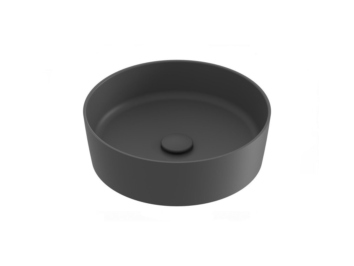 Ravak Okrągła umywalka ceramiczna nablatowa Uni Slim 400 cienkościenna antracyt 1szt