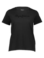 Koszulki i topy damskie - Pepe Jeans Koszulka w kolorze czarnym - miniaturka - grafika 1