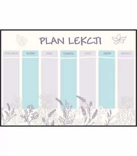 Plan lekcji kwiaty boho, nowy rok szkolny, rozmiar 30x40 cm - Szkolne artykuły papiernicze - miniaturka - grafika 1