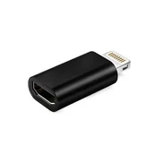 Pozostałe akcesoria do telefonów - ADAPTER MICRO USB NA LIGHTNING IPHONE CZARNY METAL - miniaturka - grafika 1