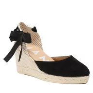 Espadryle damskie - Espadryle Manebi Soft Suede Low Wedge Espadrilles K 1.0 WL Black - miniaturka - grafika 1