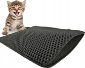 Kuwety dla kotów - Diamentiq DIAMENTIQ Mata pod kuwetę dla kota wycieraczka Czarny prostokąt 45x60 - miniaturka - grafika 1
