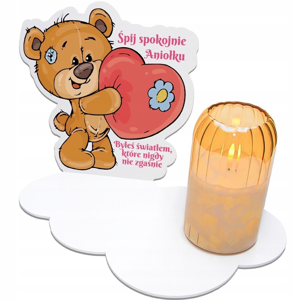ZNICZ LAMPION NA GRÓB dla DZIEWCZYNKI DZIECKA statuetka na cmentarz LED