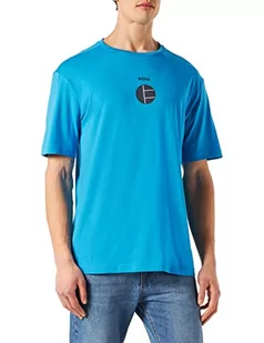 BOSS Koszulka męska, Otwarty niebieski 489, S - Koszulki męskie - miniaturka - grafika 1