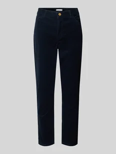 Spodnie sztruksowe o kroju stretch slim fit z 5 kieszeniami - Spodnie damskie - miniaturka - grafika 1