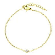 Bransoletki - Bransoletka damska delikatna z małym kryształkiem stal chirurgiczna - miniaturka - grafika 1