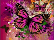 Zabawki kreatywne - ZESTAW HAFT DIAMENTOWY MOZAIKA DIAMENTOWA , MOTYLE W RÓŻU - miniaturka - grafika 1