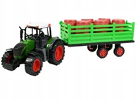 Samochody i pojazdy dla dzieci - TRAKTOR ROLNICZY Z PRZYCZEPĄ DUŻY CIĄGNIK MASZYNA RÓŻNE KOLORY - miniaturka - grafika 1