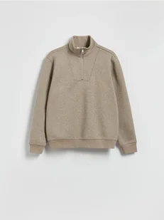 Reserved - Gładka bluza ze stójką - brązowy - Bluzy męskie - miniaturka - grafika 1