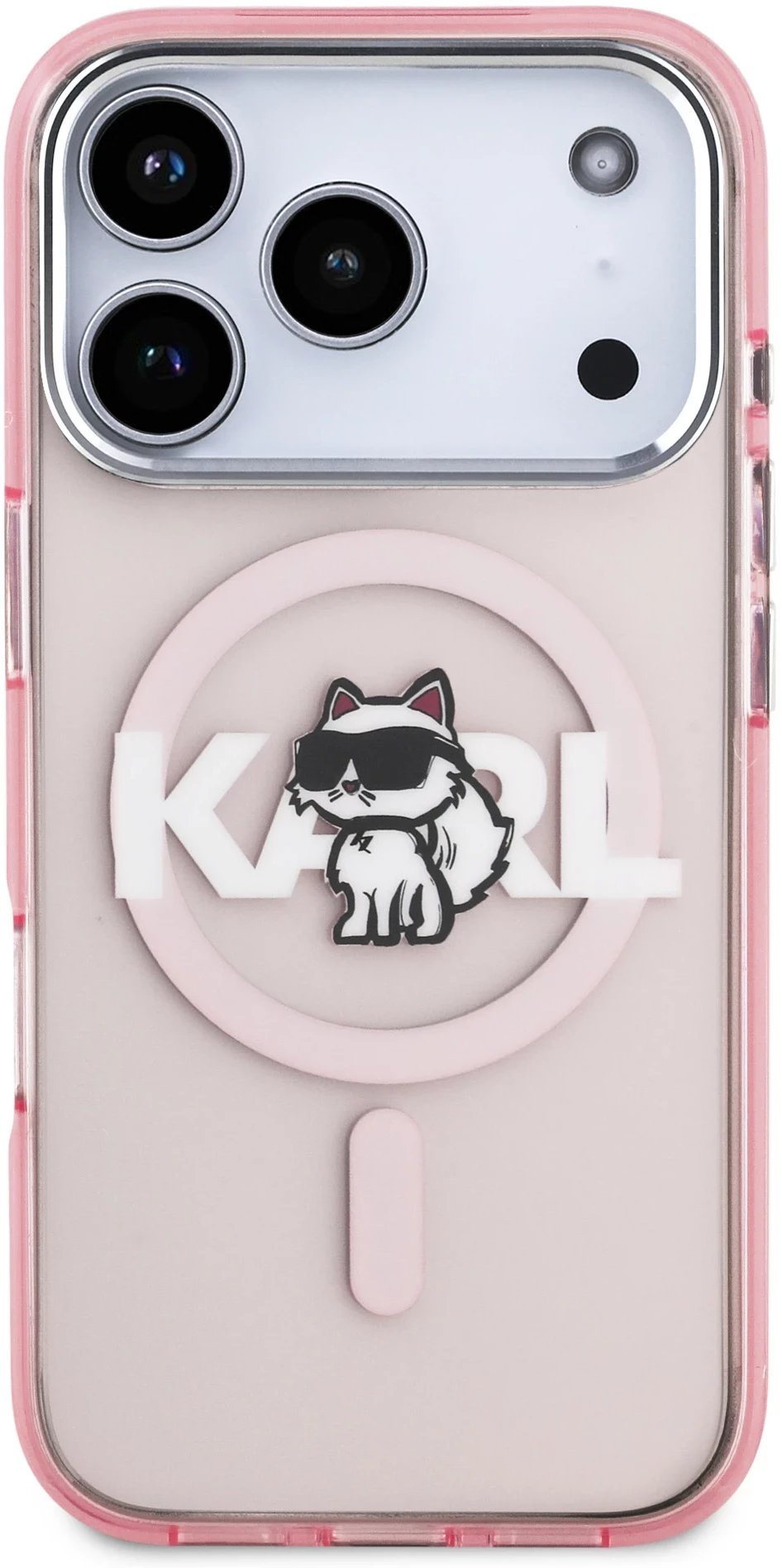 KARL LAGERFELD futerał do IPHONE 17 Pro kompatybilny z MagSafe KLHMP17LHGCHGKBP IML Choupette Sketch Logo różowy
