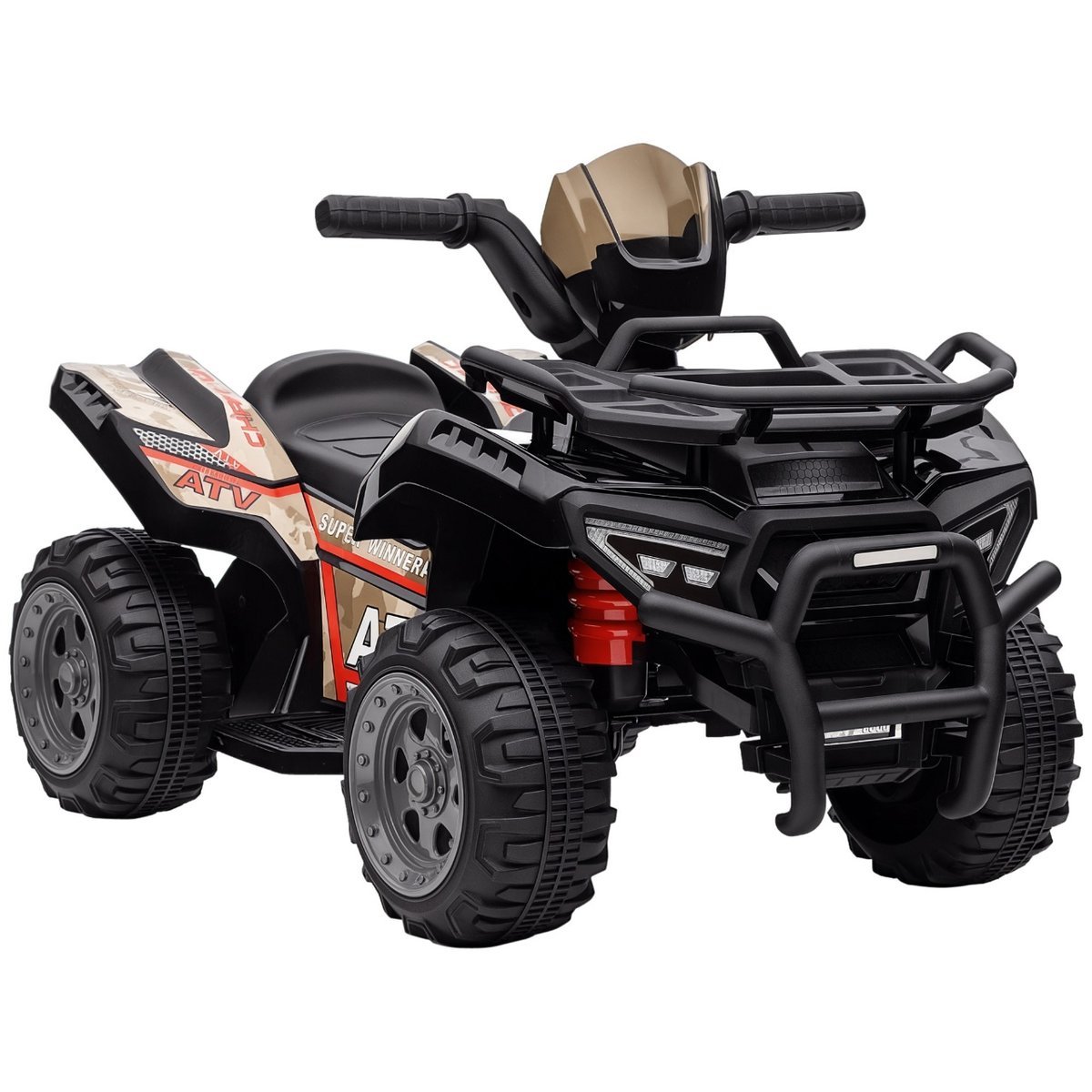 HOMCOM Dziecięcy Quad Elektryczny 6V Dziecięcy Quad z funkcją jazdy do przodu, muzyką, Elektryczny Quad dla dzieci w wieku 1,5-3 lat, Czarny