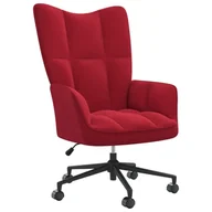 Fotele - vidaXL Fotel winna czerwień obity aksamitem 328177 - miniaturka - grafika 1