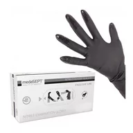 Rękawiczki jednorazowe - medaSEPT NITRILE PRIDE BLACK PF Rękawice diagnostyczne nitrylowe, bezpudrowe, czarne S, 100 szt. - >>> DARMOWA od 29zł <<< - miniaturka - grafika 1