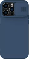 Etui i futerały do telefonów - Nillkin CamShield Silky Silicone Case etui iPhone 14 Pro Max silikonowy pokrowiec z osłoną na aparat niebieskie - miniaturka - grafika 1