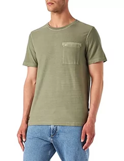 Koszulki męskie - camel active Męski t-shirt z krótkim rękawem z bawełny, khaki, 3XL - grafika 1