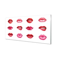 Tablice i flipcharty - Szklany panel + klej Czerwone i różowe usta 120x60 - miniaturka - grafika 1