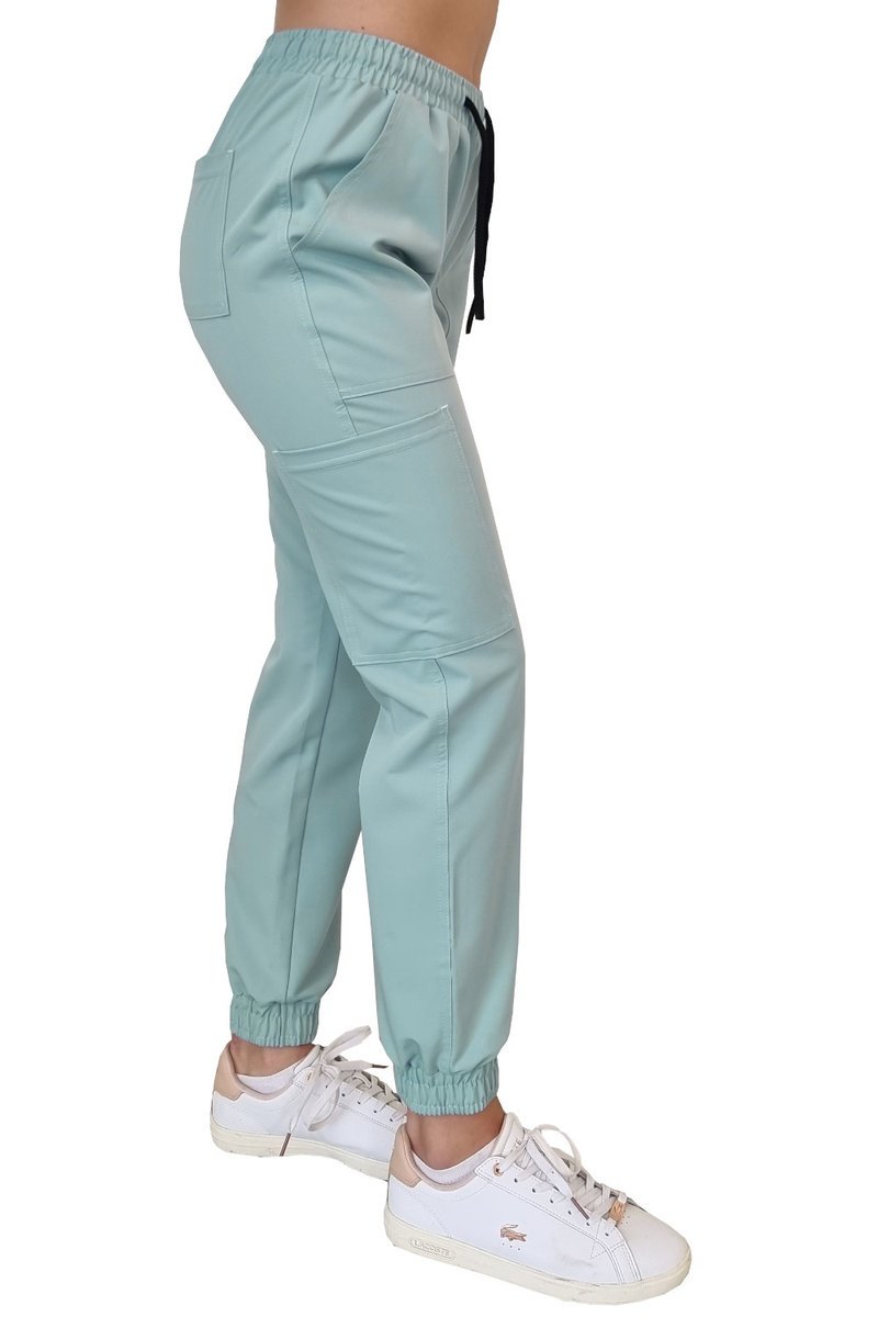 Joggery medyczne miętowe casual premium roz. L