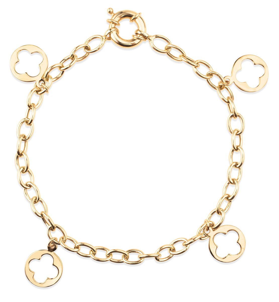 PIĘKNA ZŁOTA BRANSOLETKA ANKIER Z ZAWIESZKAMI KÓŁKA Z KONICZYNKAMI 14KT 585