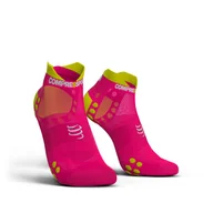 Skarpetki sportowe męskie - COMPRESSPORT Skarpetki biegowe krótkie ProRacing Socks V3.0 ULTRALIGHT Run Lo różowe - miniaturka - grafika 1