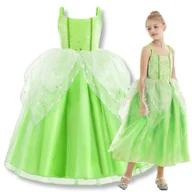 Stroje karnawałowe - STRÓJ SUKIENKA DZWONECZEK LEŚNY WRÓŻKA ELF KOSTIUM PRZEBRANIE MOTYL 140 / 146 CM (z metki 140) - miniaturka - grafika 1