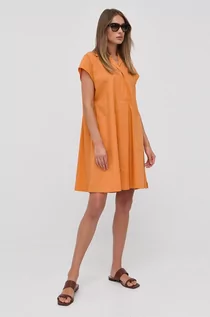 Sukienki - Max Mara Weekend Weekend sukienka bawełniana kolor pomarańczowy mini oversize - grafika 1