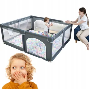 Kojec Szary Dla Dzieci Plac Zabaw Modułowy Suchy Basen Z Podłogą 150X180Cm - Łóżeczka i kojce Kojec Szary Dla Dzieci Plac Zabaw Modułowy Suchy Basen Z Podłogą 150X180Cm - Łóżeczka i kojce - miniaturka - grafika 1