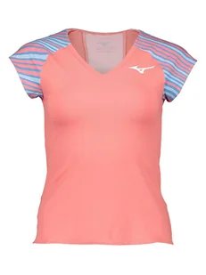 Mizuno Koszulka funkcyjna w kolorze jasnoróżowo-błękitnym - Koszulki sportowe damskie - miniaturka - grafika 1