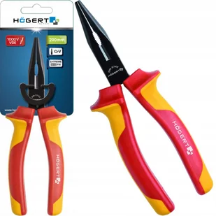 hogert technik Szczypce wydłużone proste 200 mm, 1000 V, VDE HT1P917 HT1P917 - Akcesoria do elektronarzędzi - miniaturka - grafika 2