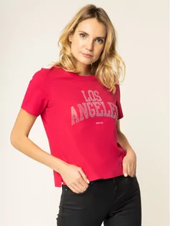 Koszulki i topy damskie - Guess T-Shirt Glam La Tee W01I89 R5JK0 Różowy Regular Fit - grafika 1