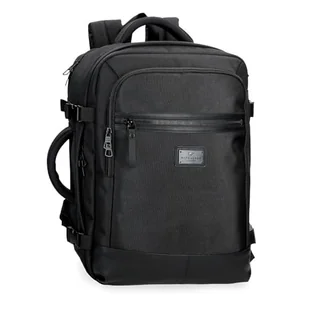 Pepe Jeans Blackmore Plecak kabinowy na laptopa 15,6 cala czarny 30 x 44 x 18 cm poliester z akcentami ze sztucznej skóry 23,76 l by Joumma Bags, Czarny (Black), Talla única, Plecak kabinowy na - Torby na laptopy - miniaturka - grafika 1