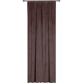 Zasłony - Zasłona z taśmą VELUTTO 140 x 260 cm, kolor brązowy - miniaturka - grafika 1