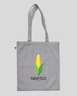TORBA BAWEŁNIANA NA ZAKUPY KUKURYDZA Szary - Torby i wózki na zakupy - miniaturka - grafika 1
