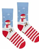 Skarpetki męskie - Skarpety świąteczne - Zimowy bałwanek - 42-46 - miniaturka - grafika 1