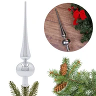 Ozdoby bożonarodzeniowe - Srebrny szpic, czubek na choinkę, świąteczna ozdoba szczytowa 30 cm - miniaturka - grafika 1