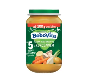 BoboVita obiadek w słoiczku po 5 miesiącu Krem Warzywny z Kurczakiem 200 g - Dania dla dzieci - miniaturka - grafika 1