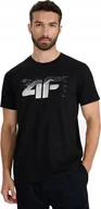 Koszulki męskie - KOSZULKA MĘSKA 4F GŁADKA TSHIRT BAWEŁNA LATO M2359 20S CZARNA r. S - miniaturka - grafika 1