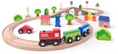 Samochody i pojazdy dla dzieci - WoodyLand Tor kolejowy Ósemka z pociągiem, 40 elementów - miniaturka - grafika 1