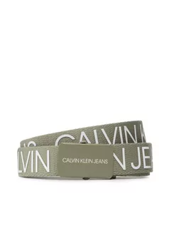 Paski - Calvin Klein Jeans Pasek Damski Canvas Logo Belt IU0IU00125 Zielony - grafika 1