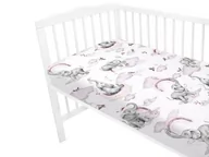 Prześcieradła dla dzieci - Prześcieradło 90X40 cm Do Kołyski Słonie Na Tęczy Róż - miniaturka - grafika 1