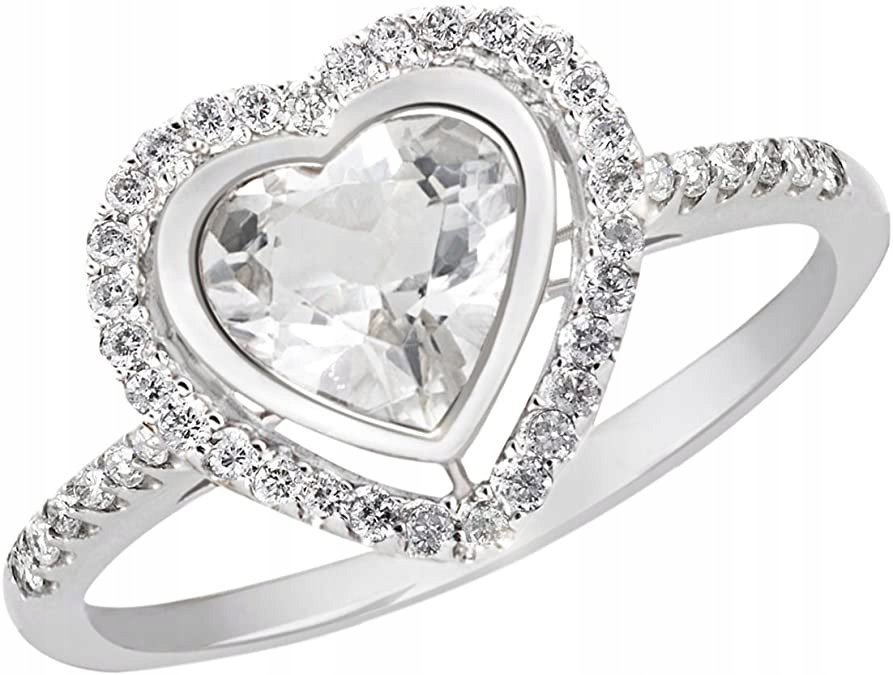 Pierścionek SERCE DIAMENTY 0,26ct ZŁOTO 585 r.15 Prezent Zaręczyny