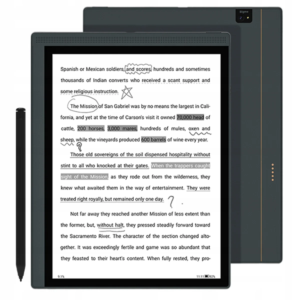 BIGME B1051 LITE Czytnik e-book 4/64 GB 10” notes podświetlany