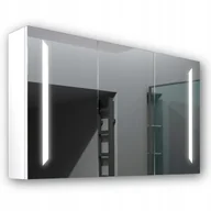 Szafki łazienkowe - ﻿Drewniana szafka 120x70 LED lustro Victoria Biały - miniaturka - grafika 1