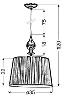 Lampy sufitowe - Candellux Prima lampa wisząca chromowy 1x60 e27 abażur srebrny 31-03690 - miniaturka - grafika 1