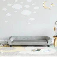 Łóżka dla dzieci i młodzieży - vidaXL Sofa dla dzieci, jasnoszara, 100x50x26 cm, aksamit - miniaturka - grafika 1