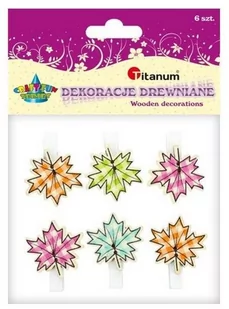 Spinacz drewniany liście 6szt - Dekoracje domu - miniaturka - grafika 2