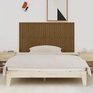 Wezgłowie łóżka, miodowy brąz, 166x3x90 cm, lite drewno sosnowe Lumarko - Inne meble do sypialni - miniaturka - grafika 4